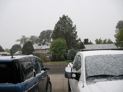 October snow in Mountain Home, Idaho