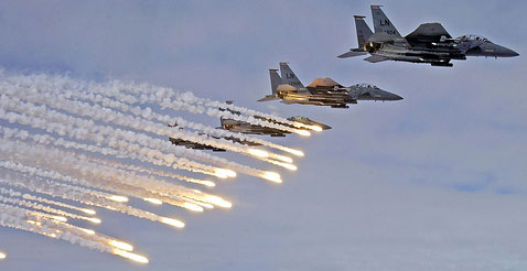 Flares and F-15 Fighters