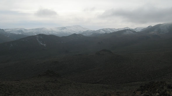 Snow covered Owyhee Bald Mountain from Peak 4957