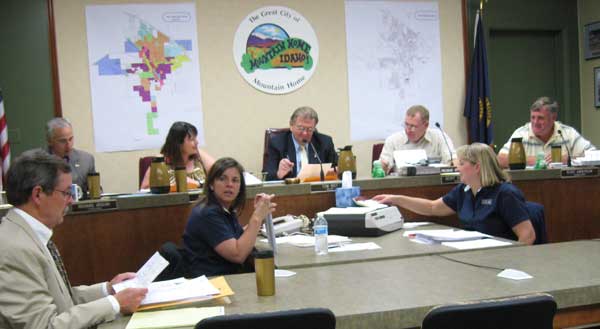 Entire Mountain Home City Council in session