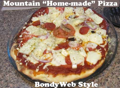 Our Mountain Home-made Pizza by the bondyweb