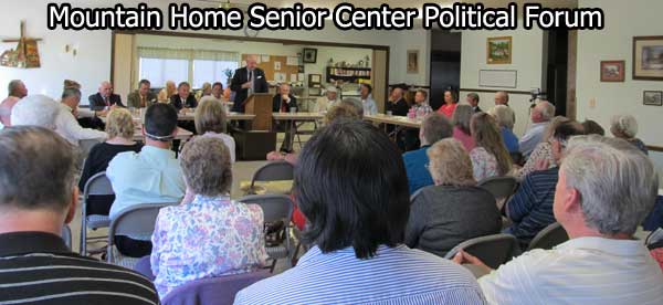 Crowds at the Mountain Home Senior Center Political Forum in Idaho