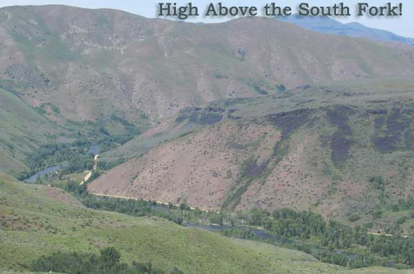 View from high above the South Fork of the Boise River